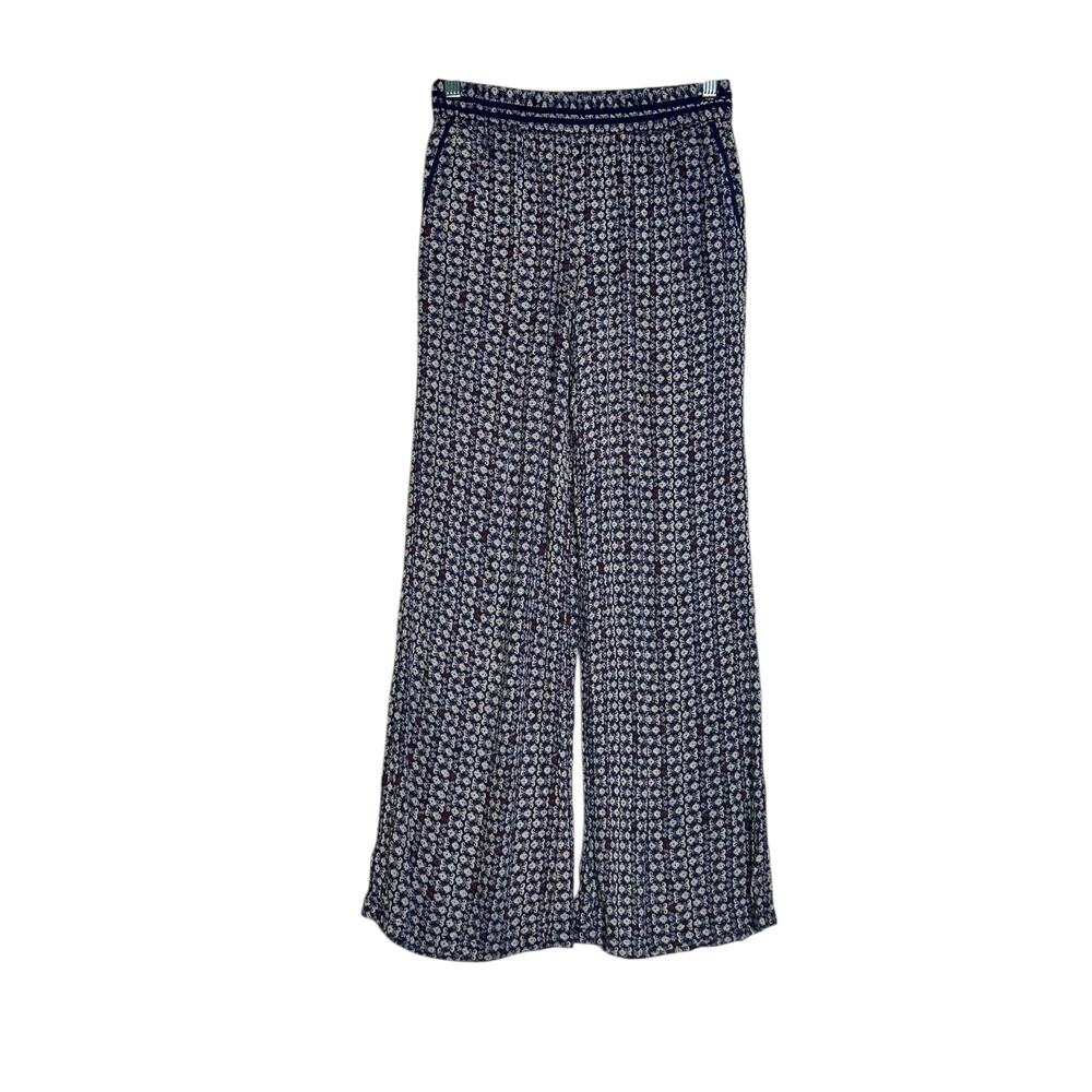 Hei Hei blue white floral boho wide legs pants size XSP